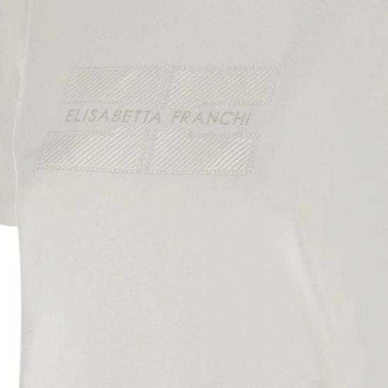 25SS 엘리자베타프랜치 반팔 티셔츠 MA00251E2 270 White - ELISABETTA FRANCHI