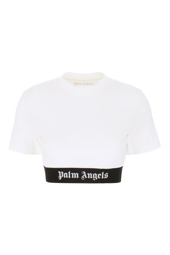 24FW 팜앤젤스 반팔 티셔츠 PWAA067C99JER001 0310 OFF WHITE BLACK