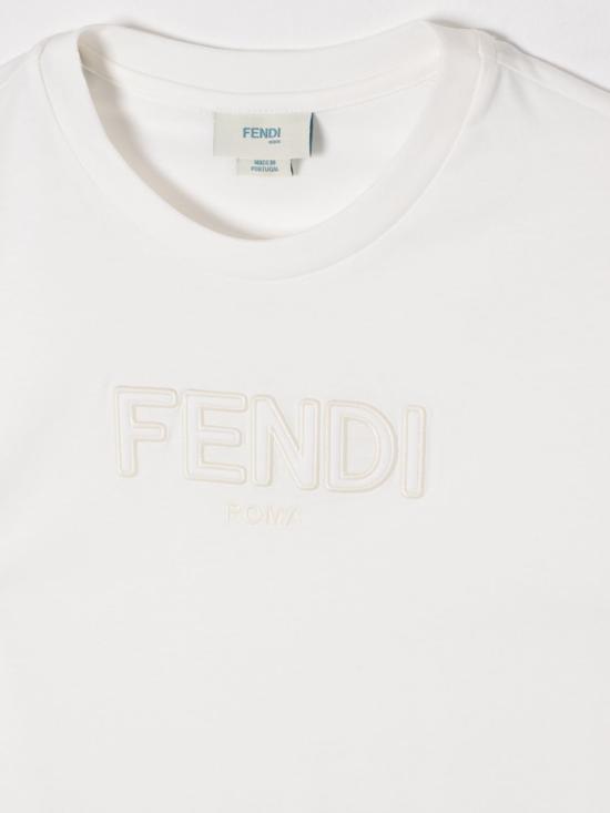 25FW [키즈] 펜디 티셔츠 JUI1747AJ F0TU9 White - FENDI