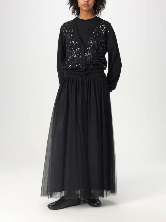 25SS 파비아나 필리피 롱 스커트 GND265F367L186 825 Black - FABIANA FILIPPI