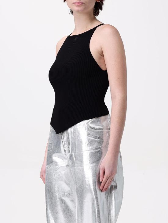 25SS 쿠레쥬 포인티 립 니트 탱크탑 VESMTO042FI0001 9999 Black - COURREGES
