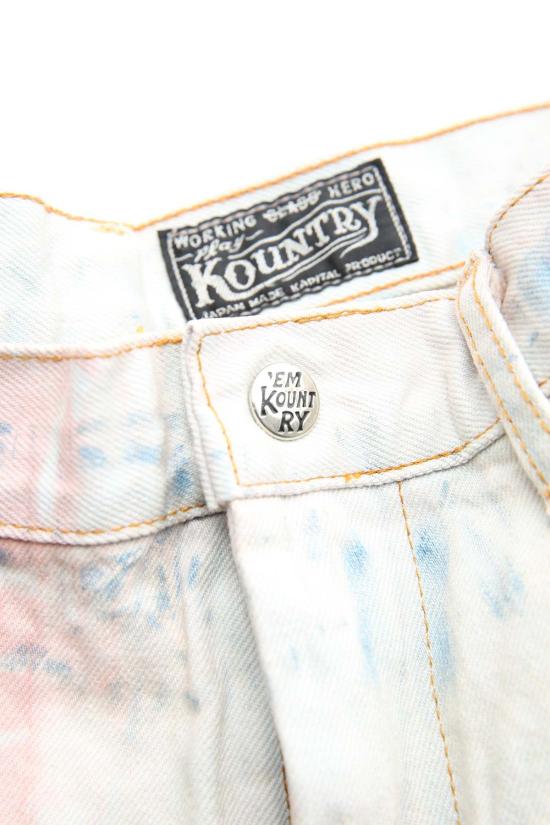  캐피탈 스트레이트 팬츠 Kapital 14oz 데님 타이 다이 배기 플레어 팬츠 - KAPITAL