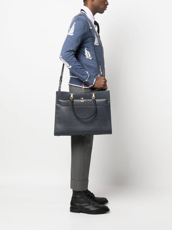  톰브라운 토트백 MAG228A00198 navy - THOM BROWNE