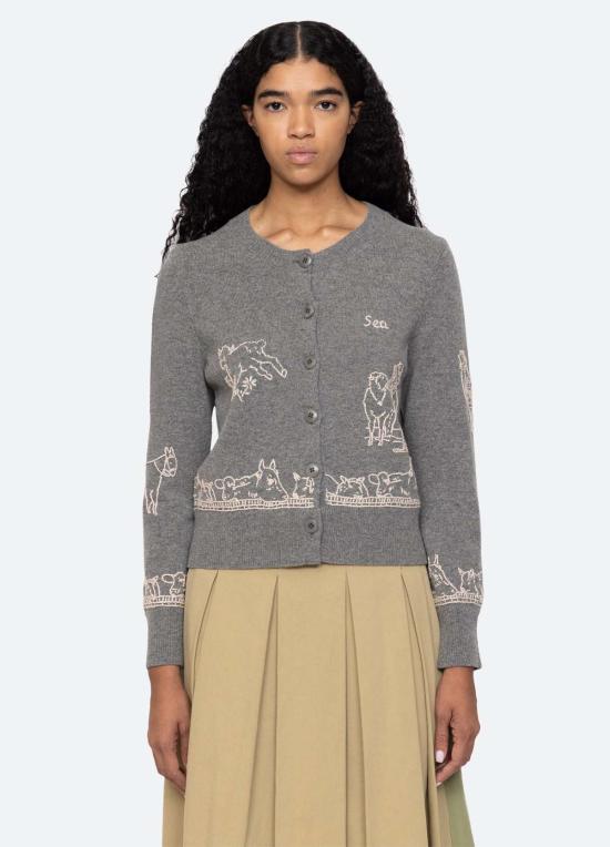  씨뉴욕 가디건 씨니에딘 카디건 그레이 - SEA NY