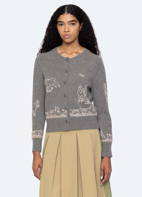  씨뉴욕 가디건 씨니에딘 카디건 그레이 - SEA NY