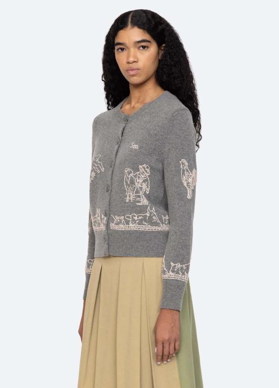  씨뉴욕 가디건 씨니에딘 카디건 그레이 - SEA NY