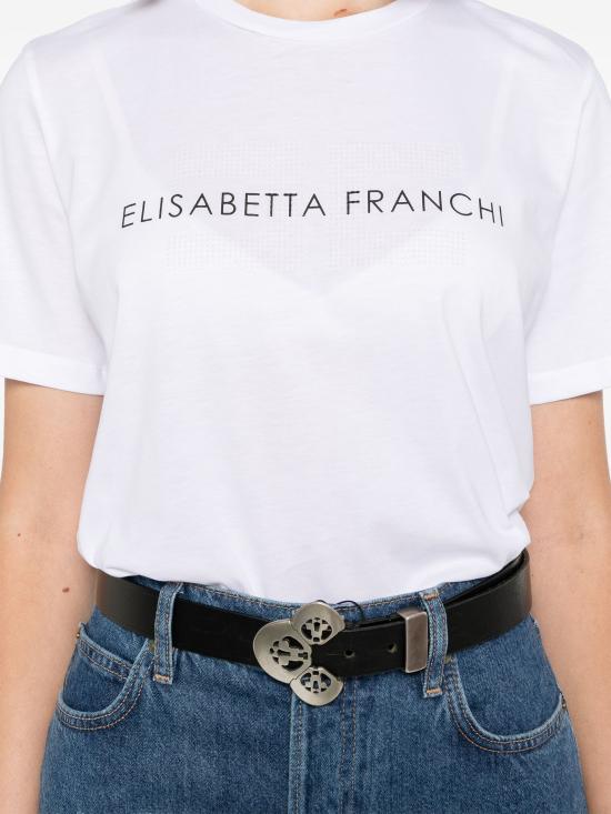 24FW 엘리자베타프랜치 반팔 티셔츠 MA00346E2 270 CHALK - ELISABETTA FRANCHI