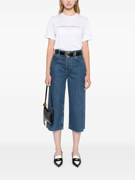 24FW 엘리자베타프랜치 반팔 티셔츠 MA00346E2 270 CHALK - ELISABETTA FRANCHI