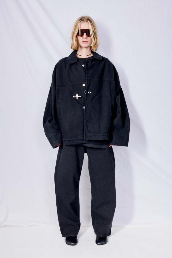  어셈블리 뉴욕 데님 자켓 어셈블리 데님 파이어맨 박스 재킷 블랙 - ASSEMBLY NEW YORK