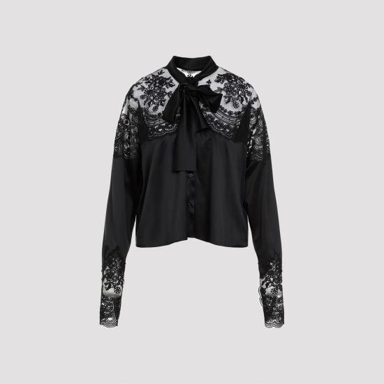 24FW 에르마노 설비노 블라우스 D452K751OEL 95708 BLACK