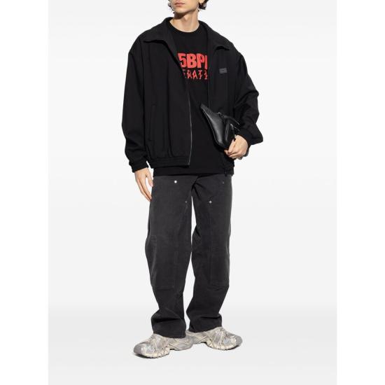 25SS 44레이블 반팔 티셔츠 B0030556 FA582 P605 BLACK RED - 44 LABEL