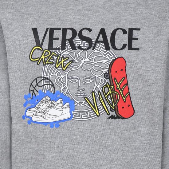 25SS [키즈] 베르사체 풀오버 1018561 1A13256 2EG40 GREY - VERSACE