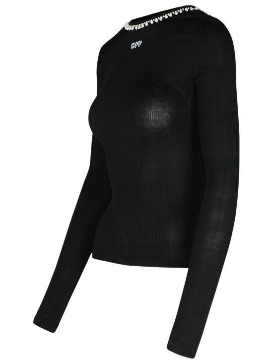 24FW 오프화이트 긴팔 티셔츠 OWAD259F24JER0011001 Black - OFF WHITE