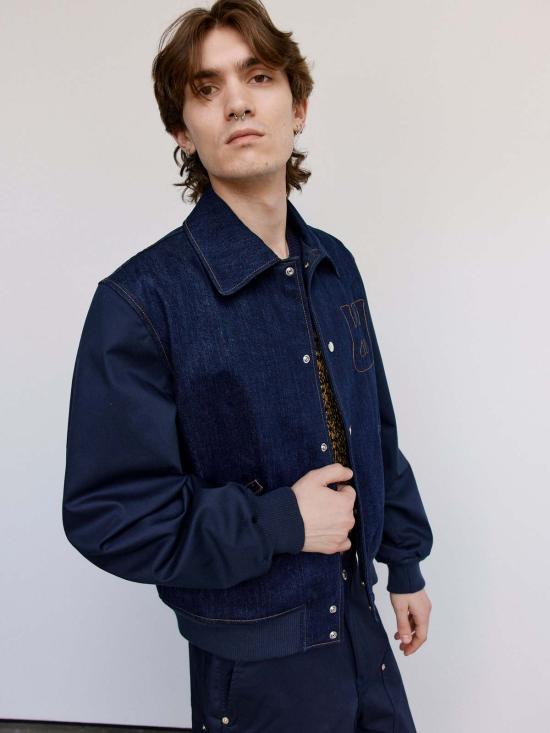  웨일즈보너 데님 자켓 웨일즈 보너 에코 데님 바시티 재킷 인디고 - WALES BONNER