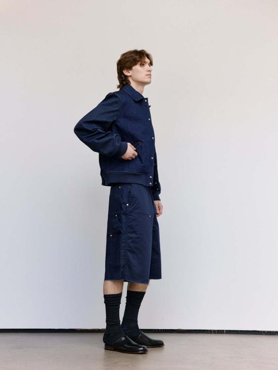  웨일즈보너 데님 자켓 웨일즈 보너 에코 데님 바시티 재킷 인디고 - WALES BONNER