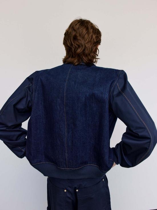  웨일즈보너 데님 자켓 웨일즈 보너 에코 데님 바시티 재킷 인디고 - WALES BONNER