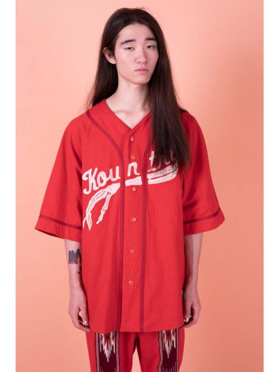  캐피탈 반팔 티셔츠 Kapital 16/ Densed Jersey 야구 셔츠 블랙 - KAPITAL