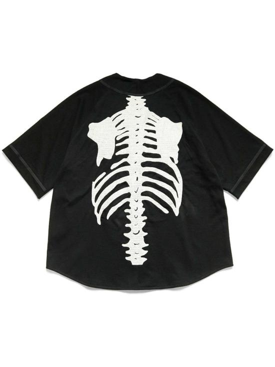  캐피탈 반팔 티셔츠 Kapital 16/ Densed Jersey 야구 셔츠 블랙 - KAPITAL