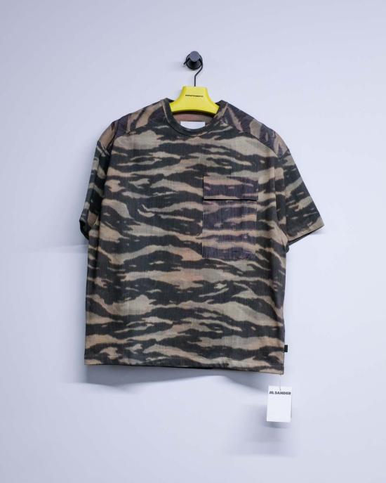  질샌더 반팔 티셔츠 질 샌더 티셔츠 타이거 스트라이프 프린트 - JIL SANDER