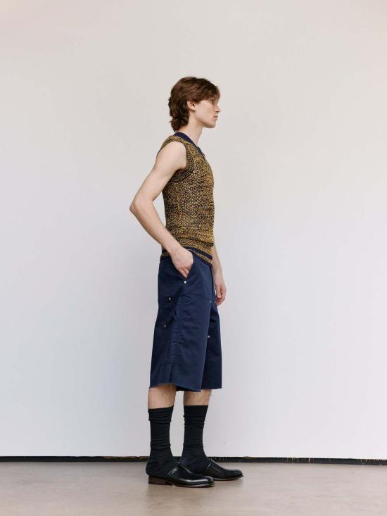  웨일즈보너 니트 베스트 웨일즈 보너 무린 셰이드 니트  네이비/옐로우 - WALES BONNER