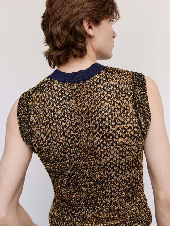  웨일즈보너 니트 베스트 웨일즈 보너 무린 셰이드 니트  네이비/옐로우 - WALES BONNER