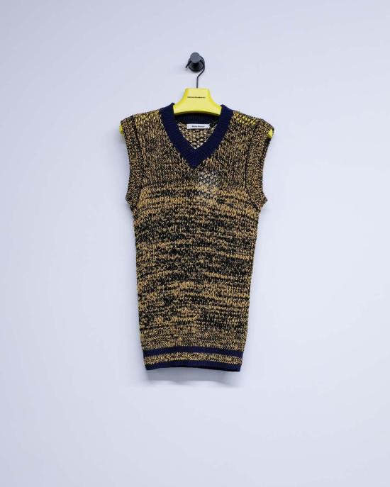  웨일즈보너 니트 베스트 웨일즈 보너 무린 셰이드 니트  네이비/옐로우 - WALES BONNER