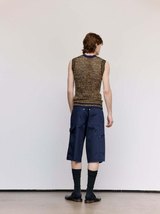  웨일즈보너 니트 베스트 웨일즈 보너 무린 셰이드 니트  네이비/옐로우 - WALES BONNER