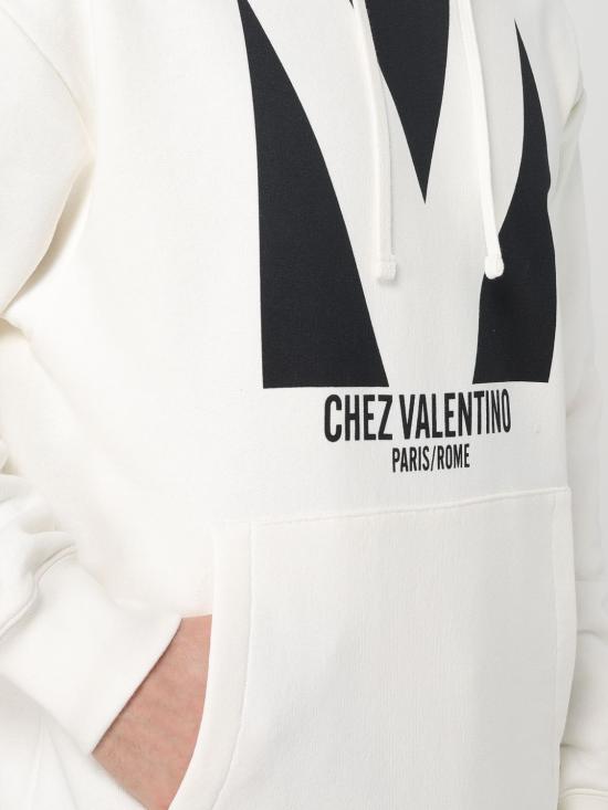 25FW 발렌티노 가라바니 후드 티셔츠 6V3MF28NAQA A03 Ivory - VALENTINO GARAVANI