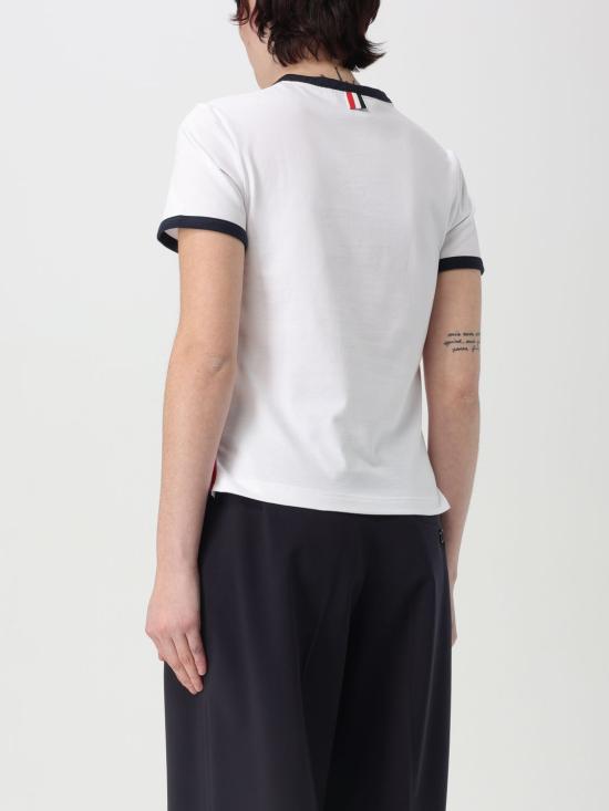 25SS 톰브라운 반팔 티셔츠 FJS075A00042 100 White - THOM BROWNE