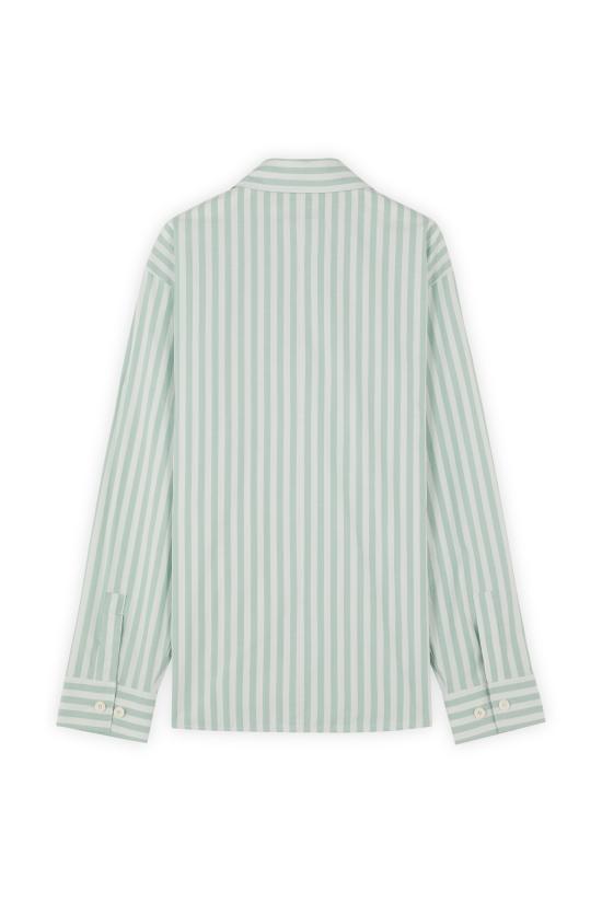  메종키츠네 긴팔 셔츠 MM00401WC2048 S409 ICE BLUE STRIPES - MAISON KITSUNE