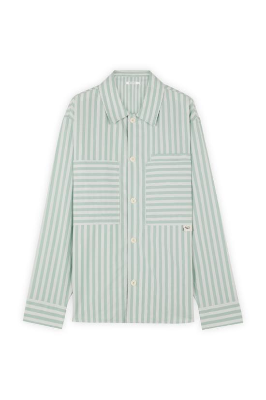  메종키츠네 긴팔 셔츠 MM00401WC2048 S409 ICE BLUE STRIPES
