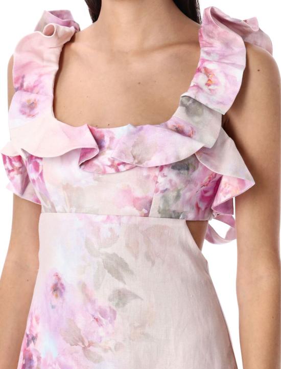 25SS 짐머만 숏 원피스 25P5731DR251 PIF PINK FLOARL - ZIMMERMANN