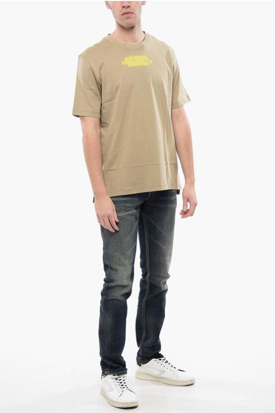  디젤 반팔 티셔츠 A12286 0QIAM 7DH Beige - DIESEL