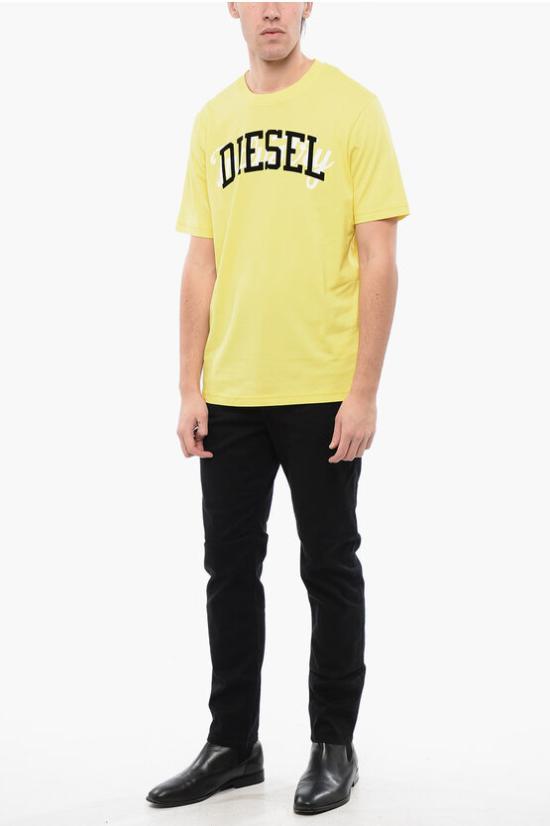  디젤 반팔 티셔츠 A12441 0GRAI 21I Yellow - DIESEL
