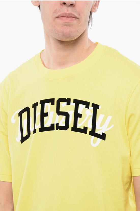  디젤 반팔 티셔츠 A12441 0GRAI 21I Yellow - DIESEL