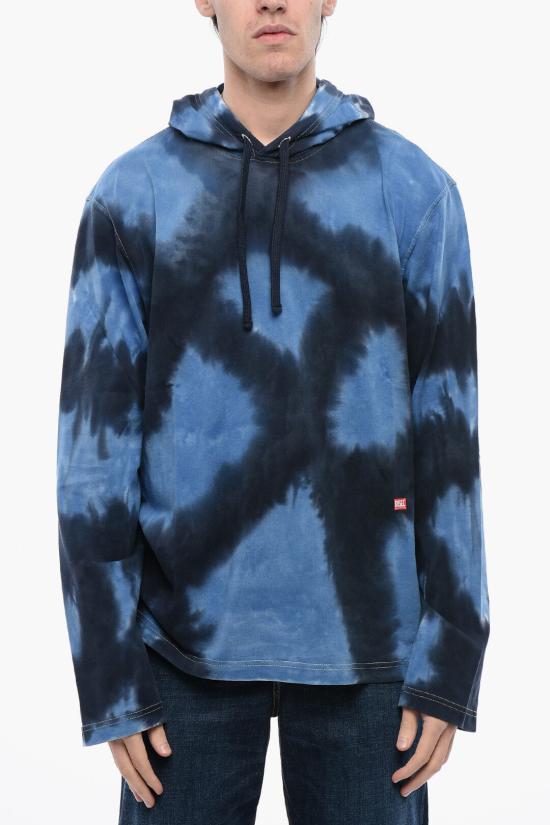  디젤 후드 티셔츠 A13313 0CLAU 8NTA Blu Nero