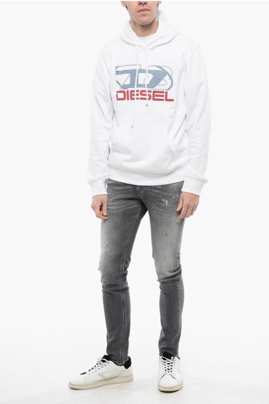  디젤 후드 티셔츠 A12516 0HAYT 100 White - DIESEL