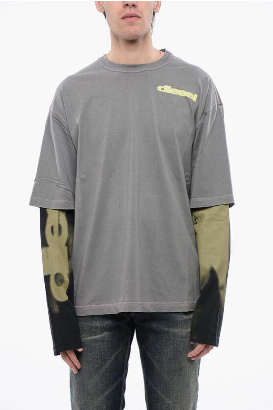  디젤 긴팔 티셔츠 A12704 0JNAY 9BX Gray