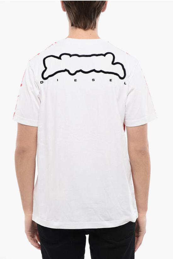  디젤 반팔 티셔츠 A12155 0AJBD 42AA Bianco Rosso - DIESEL