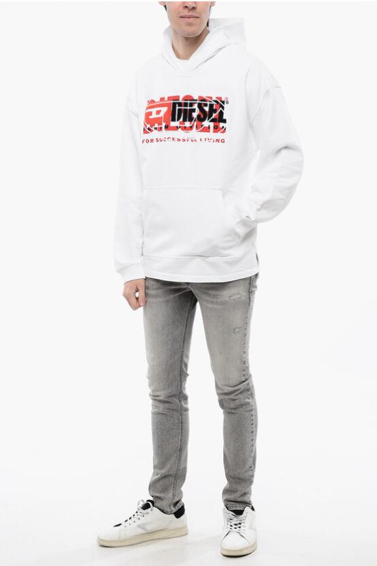  디젤 후드 티셔츠 A12153 0IAJH 100 White - DIESEL