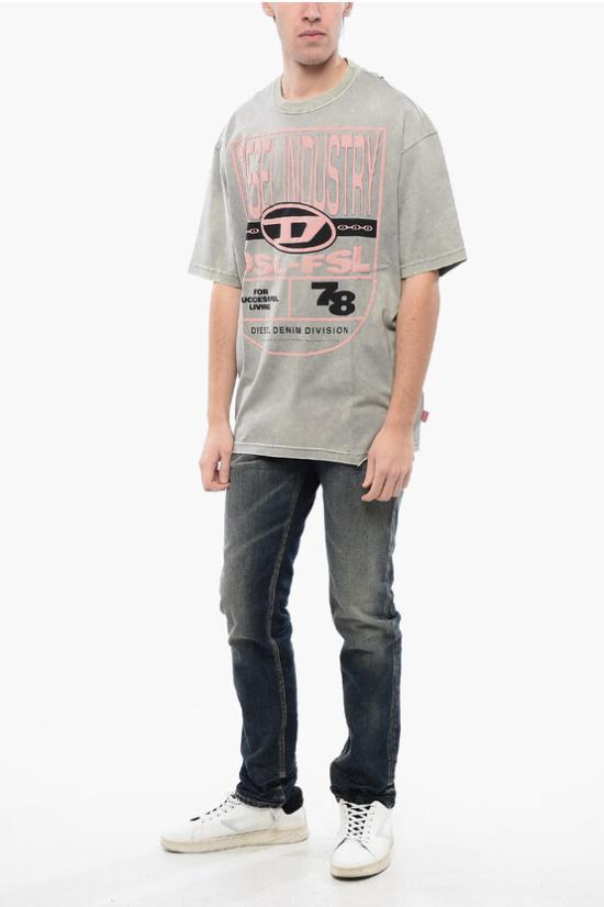  디젤 반팔 티셔츠 A12202 0THAZ 9BX Gray - DIESEL