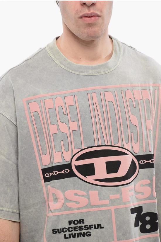  디젤 반팔 티셔츠 A12202 0THAZ 9BX Gray - DIESEL