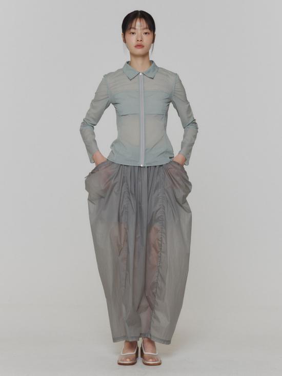  아모멘토 롱 스커트 AM24SSW01SKGREY DOM