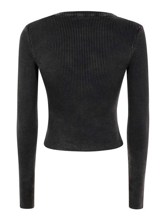 25FW 디젤 M 앵커 A 크롭 점퍼 컷아웃 로고 블랙 A148100AKBQ900 - DIESEL