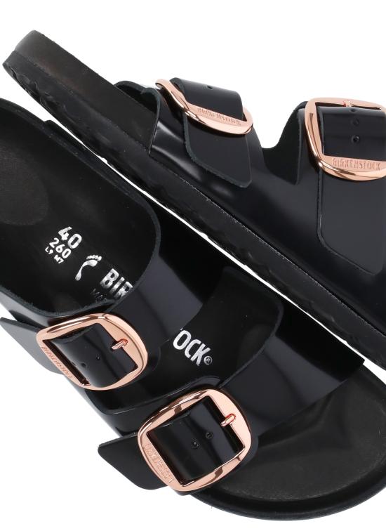 25SS 버켄스탁 뮬/슬리퍼 1027840 ARIZONA BIG BUCKLE EXQSHINE BL Black - BIRKENSTOCK