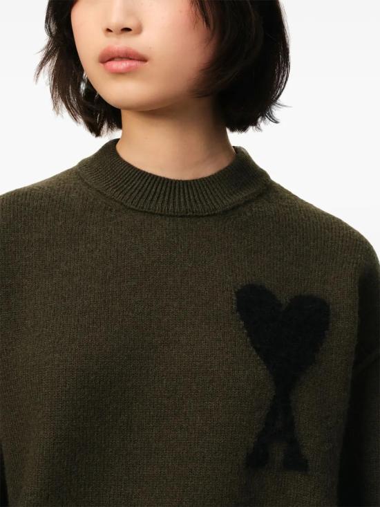  아미 스웨터 E25SPUKS018018 green - AMI
