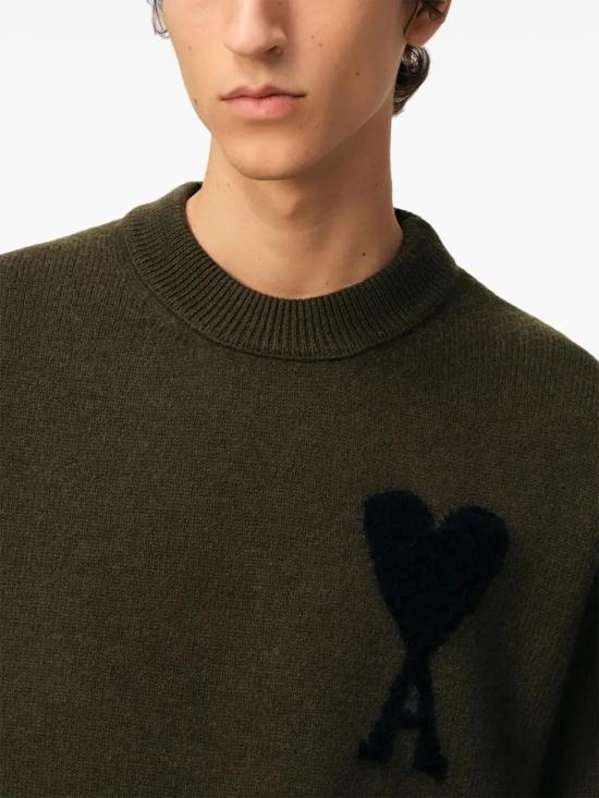  아미 스웨터 E25SPUKS018018 green - AMI