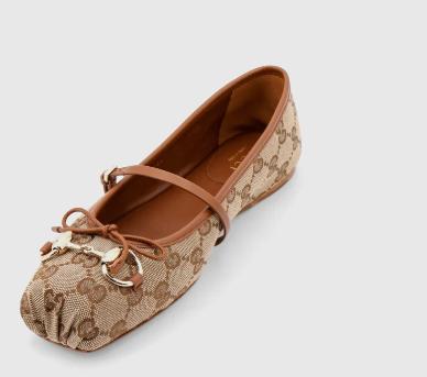 25SS 구찌 플랫 슈즈 814321 FAD6C9745 Beige ebony sundial - GUCCI