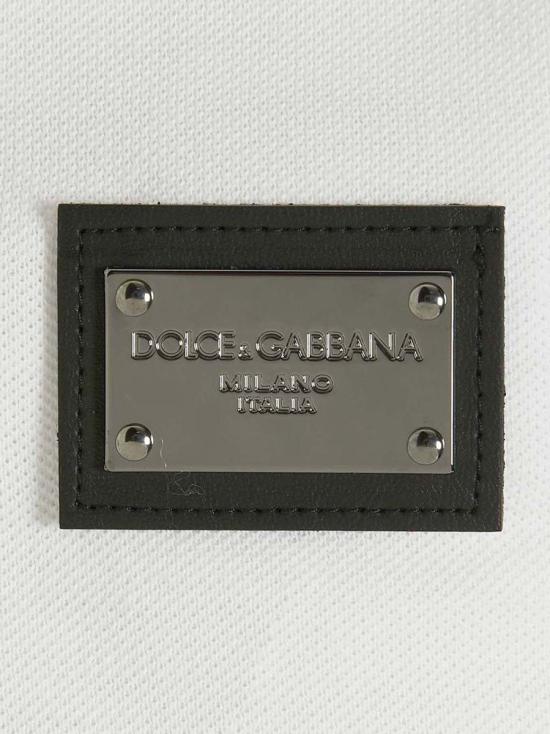  돌체앤가바나 로고 태그 코튼 폴로 셔츠  G8PL4TG7F2HW0800 WHITE - DOLCE & GABBANA