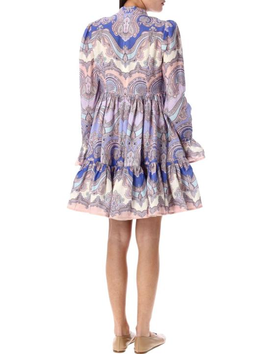 25SS 짐머만 숏 원피스 25P2469DRS254 PPSLY PURPLE PASLEY - ZIMMERMANN